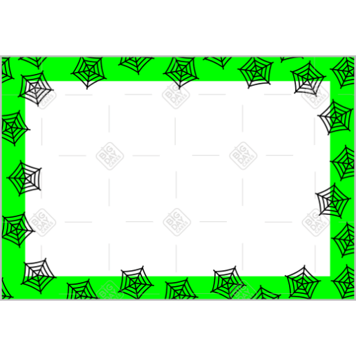 Spiderwebs green frame - landscape
