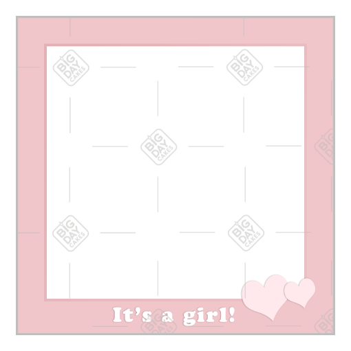 It's a girl -with hearts- frame - square