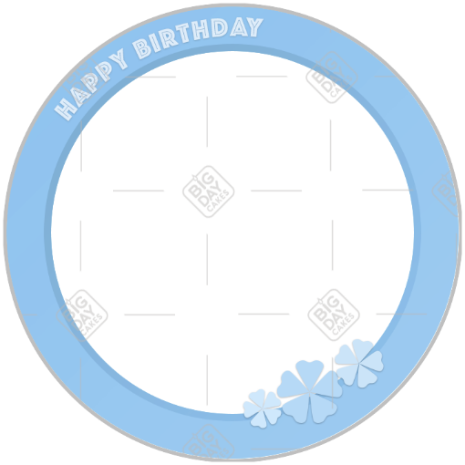 Happy birthday simple periwinkle flowers frame - round