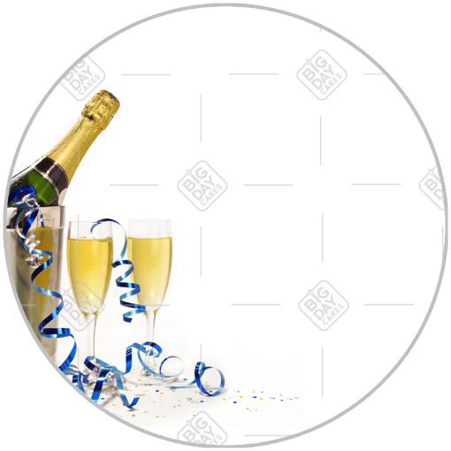 Champagne and Bucket topper - round