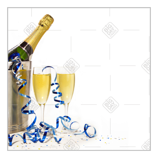 Champagne and Bucket topper - square