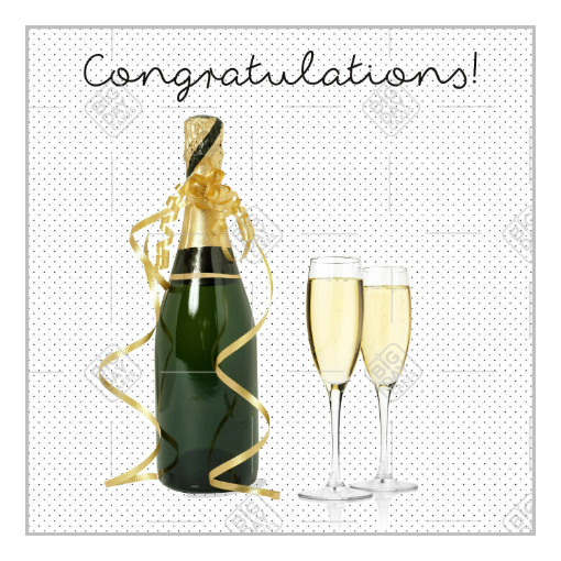 Champagne flutes topper - square