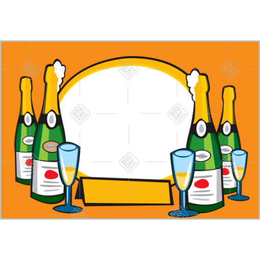 Champagne bottles frame - landscape