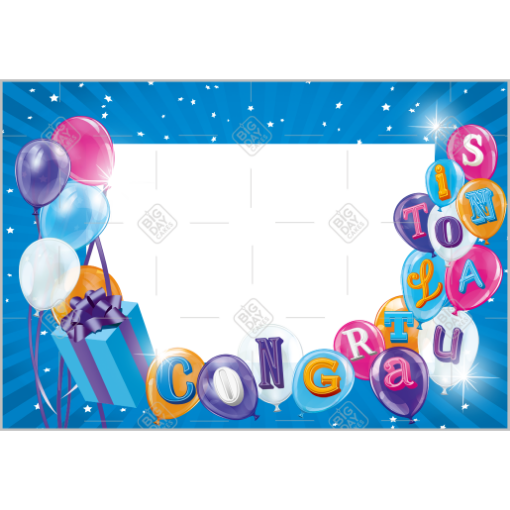 Congratulations balloons topper - landscape