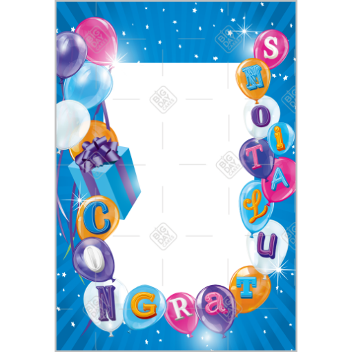 Congratulations balloons frame - portrait