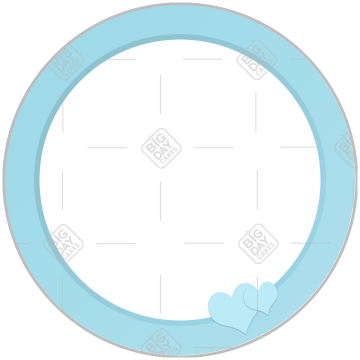 Simple blue hearts frame - round