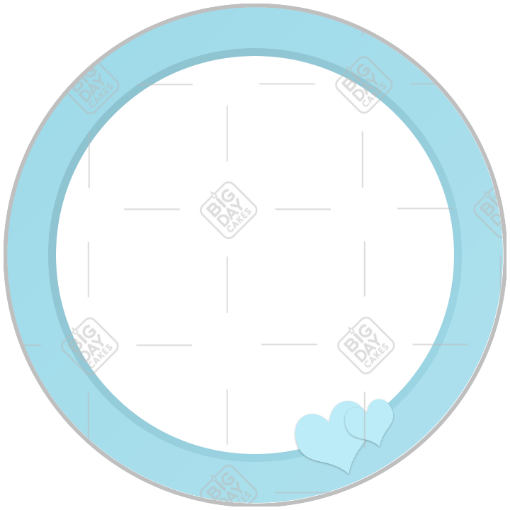 Simple blue hearts frame - round