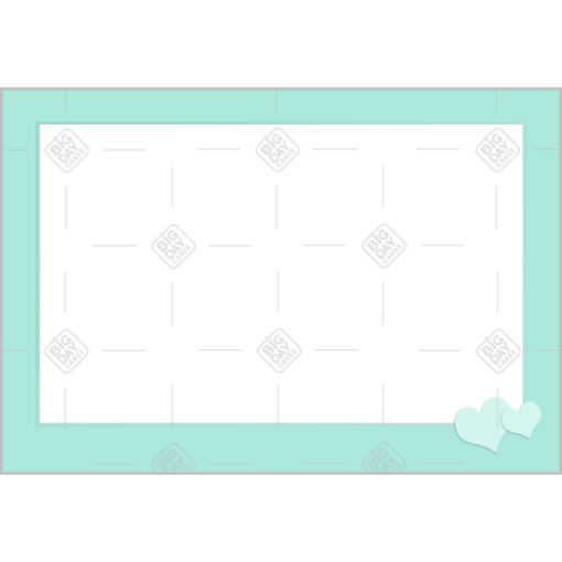 Simple green hearts frame - landscape
