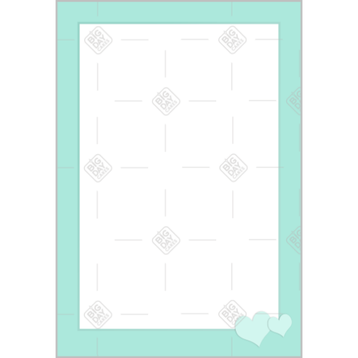 Simple green hearts frame - portrait