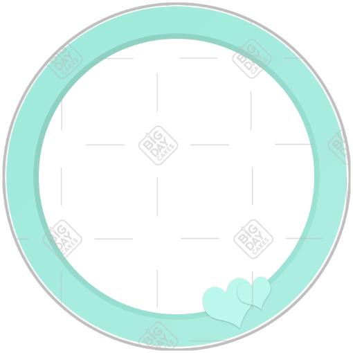 Simple green hearts frame - round