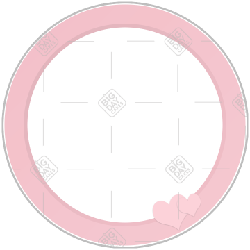 Simple pink hearts frame - round