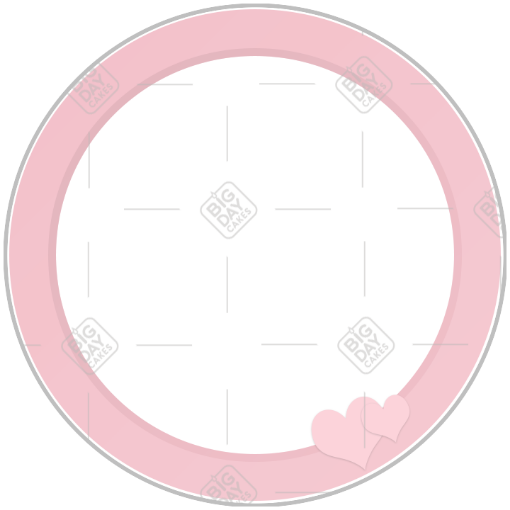 Simple pink hearts frame - round