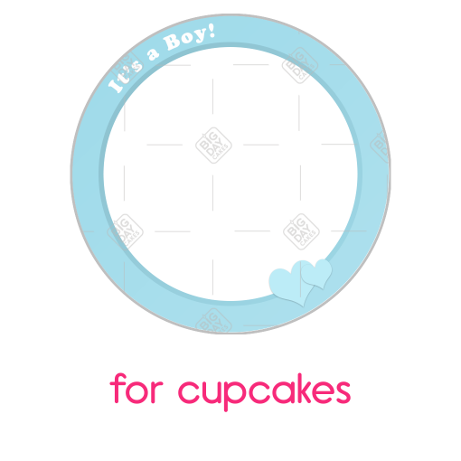 It's a boy -with hearts- frame - cupcakes