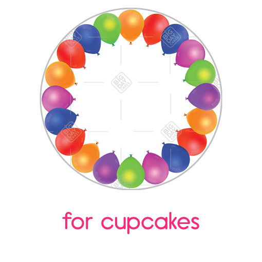Balloons frame - cupcake