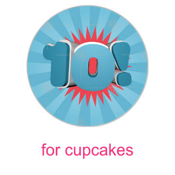 10th birthday or anniversary topper - cupcake