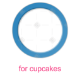 Simple mid blue frame - cupcake