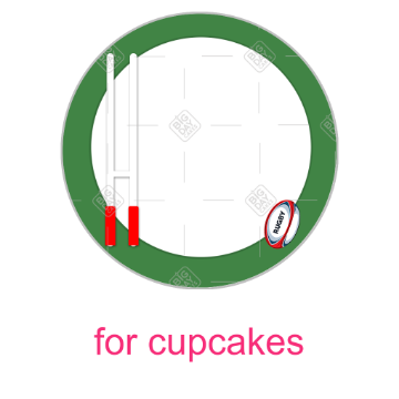Rugby posts frame - cupcake