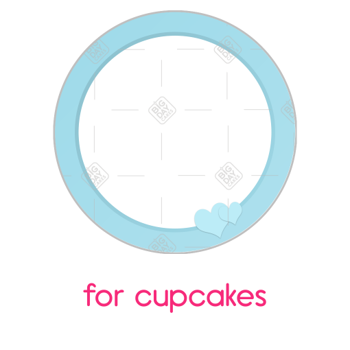 Simple blue hearts frame - cupcake