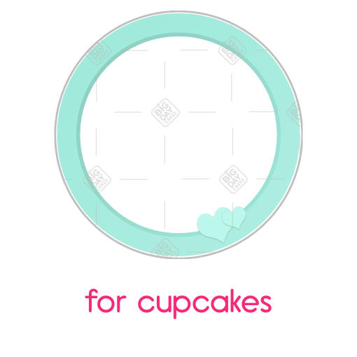 Simple green hearts frame - cupcake