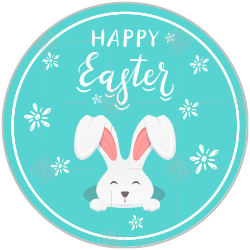 Happy Easter bunny topper - round