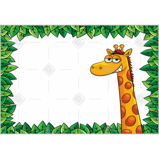 Kids funny giraffe topper - landscape