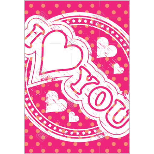 Love pink cutout frame - portrait