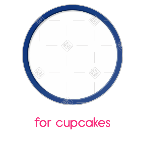 Simple dark blue thin frame topper - cupcakes