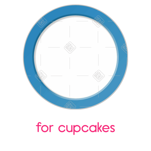 Simple mid blue frame topper - cupcakes