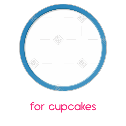 Simple mid blue thin frame topper - cupcakes