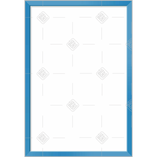 Simple mid blue thin frame topper - portrait