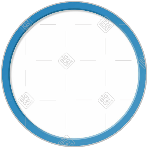 Simple mid blue thin frame topper - round