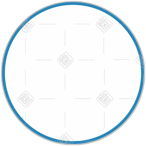 Simple mid blue very thin frame topper - round