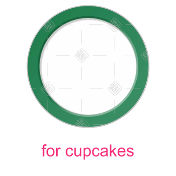 Simple green frame topper - cupcakes