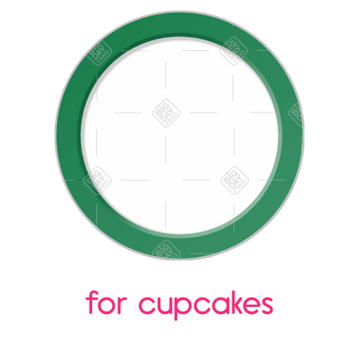 Simple green frame topper - cupcakes