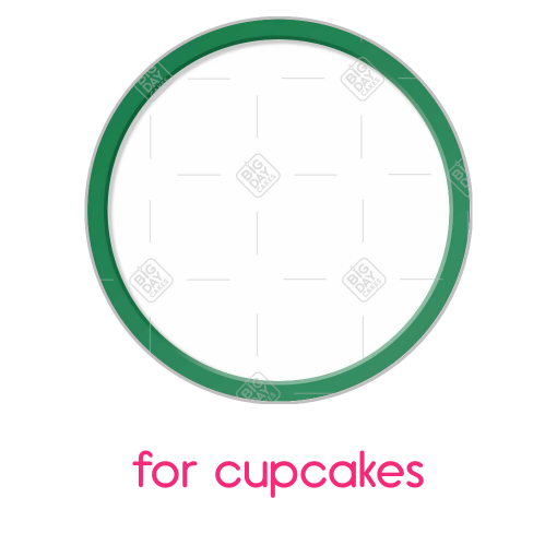Simple green thin frame topper - cupcakes