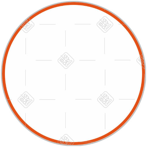 Simple orange very thin frame topper - round