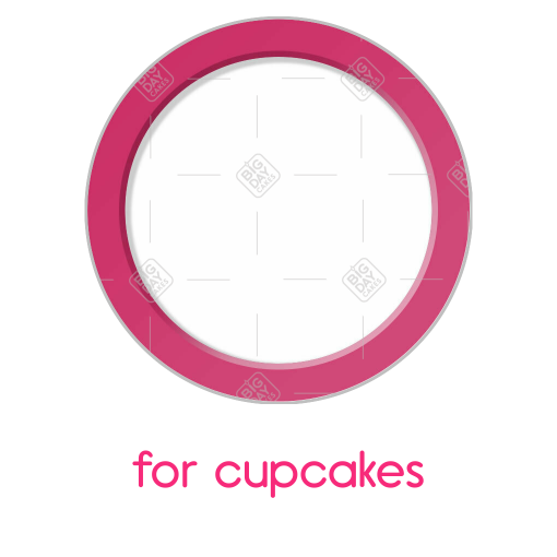 Simple pink frame topper - cupcakes