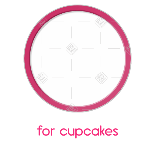 Simple pink thin frame topper - cupcakes