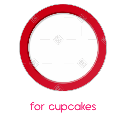 Simple red frame topper - cupcakes