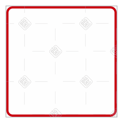 Simple red very thin frame topper - square