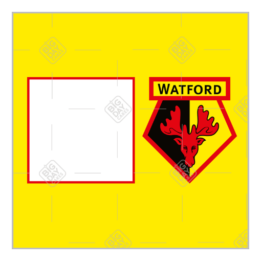 Watford FC photo cake topper frame - square