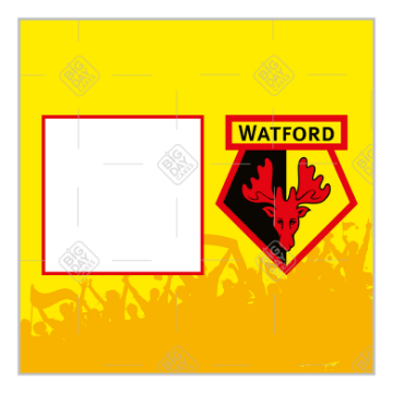 Watford FC with fans Happy Birthday frame - square
