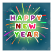 Happy New Year dark background topper - square