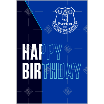 Everton Happy Birthday cake topper - portrait