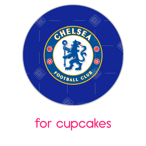 Chelsea-blue-crest frame - cupcakes