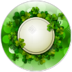 St Patricks Day shamrocks frame - round