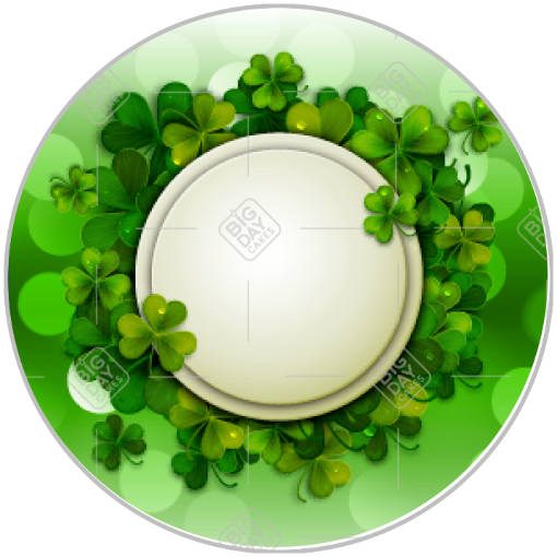 St Patricks Day shamrocks frame - round