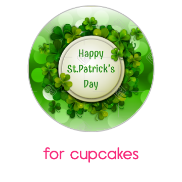 St Patricks Day shamrocks frame - cupcakes