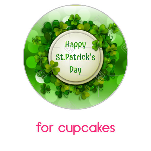 St Patricks Day shamrocks frame - cupcakes