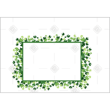 Shamrocks on white frame - landscape